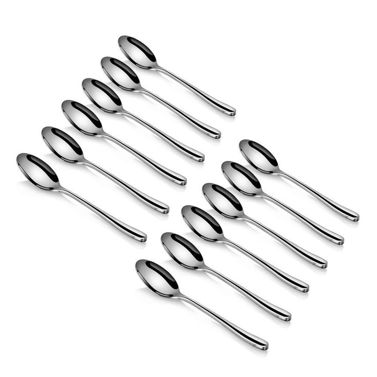 Rain II 12-Piece Forged 18/10 Stainless Steel Teaspoon Set