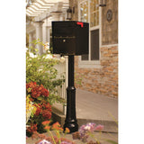 Oasis Classic Locking Post Mount Parcel Mailbox with High Security Reinforced Lock, Black - Super Arbor