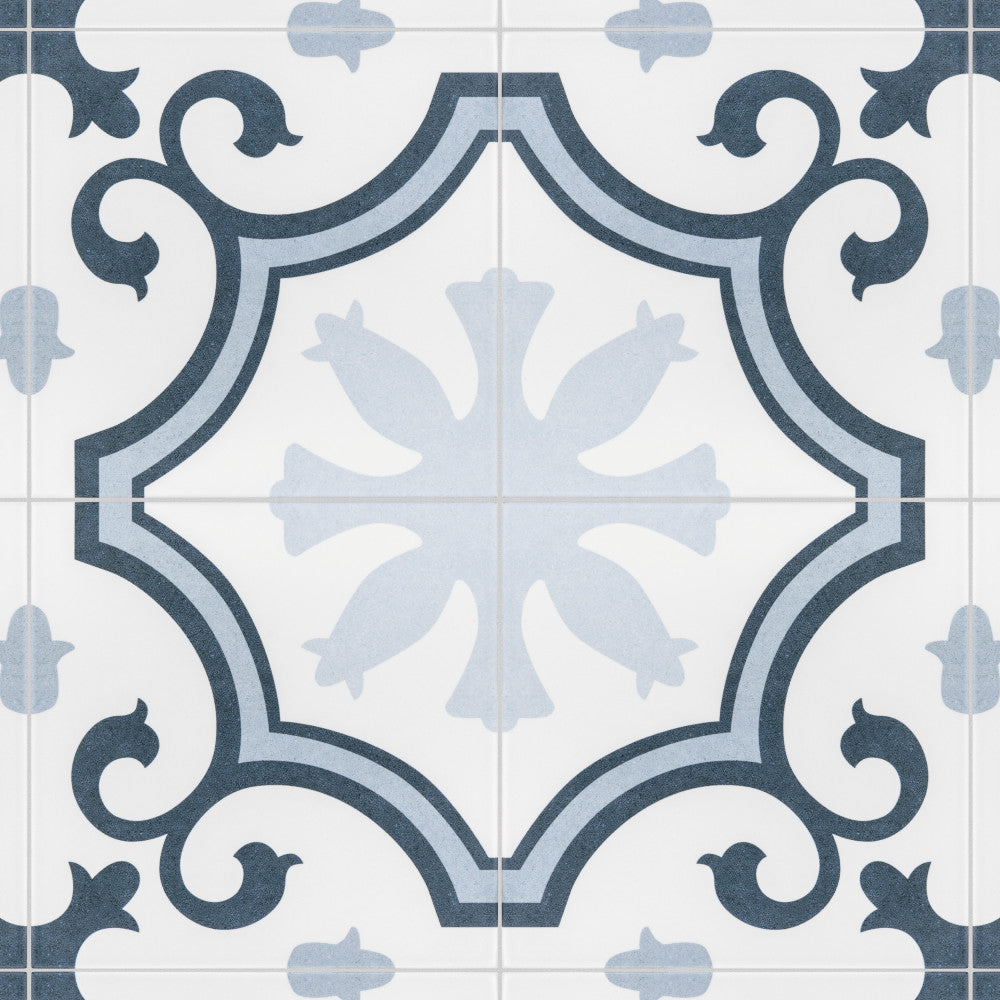 Merola Tile Lacour Artic Encaustic 9-3/4 in. x 9-3/4 in. Porcelain Floor and Wall Tile (11.11 sq. ft. / case)
