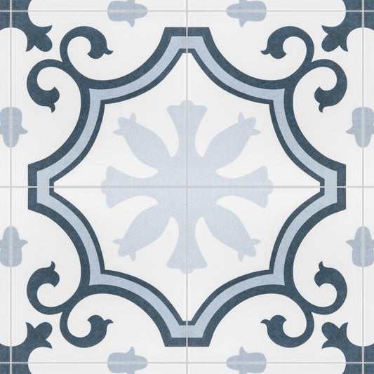 Merola Tile Lacour Artic Encaustic 9-3/4 in. x 9-3/4 in. Porcelain Floor and Wall Tile (11.11 sq. ft. / case)