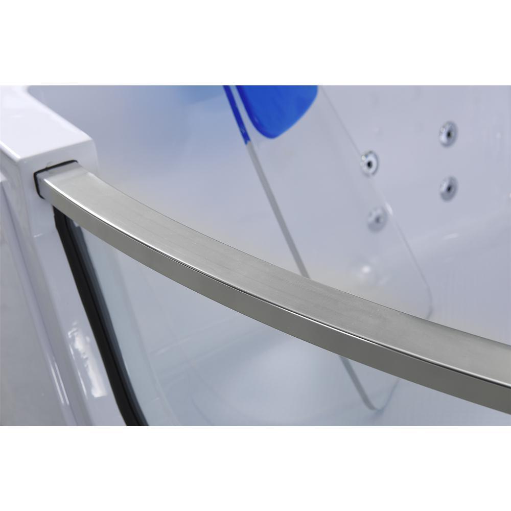 Capri 60 in. Acrylic Center Drain Corner Alcove Whirlpool Bathtub in White - Super Arbor