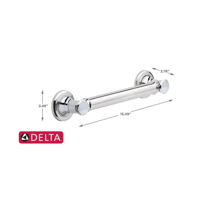Delta Traditional 12-in Polished Chrome Wall Mount (ADA Compliant) Grab Bar