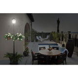 Solar Powered Outdoor LED Black Lamp Post with Planter