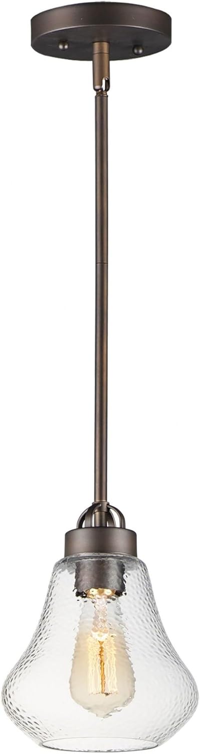 Maxim Lighting Dianne Oil Rubbed Bronze Transitional Textured Glass Teardrop Pendant Light
