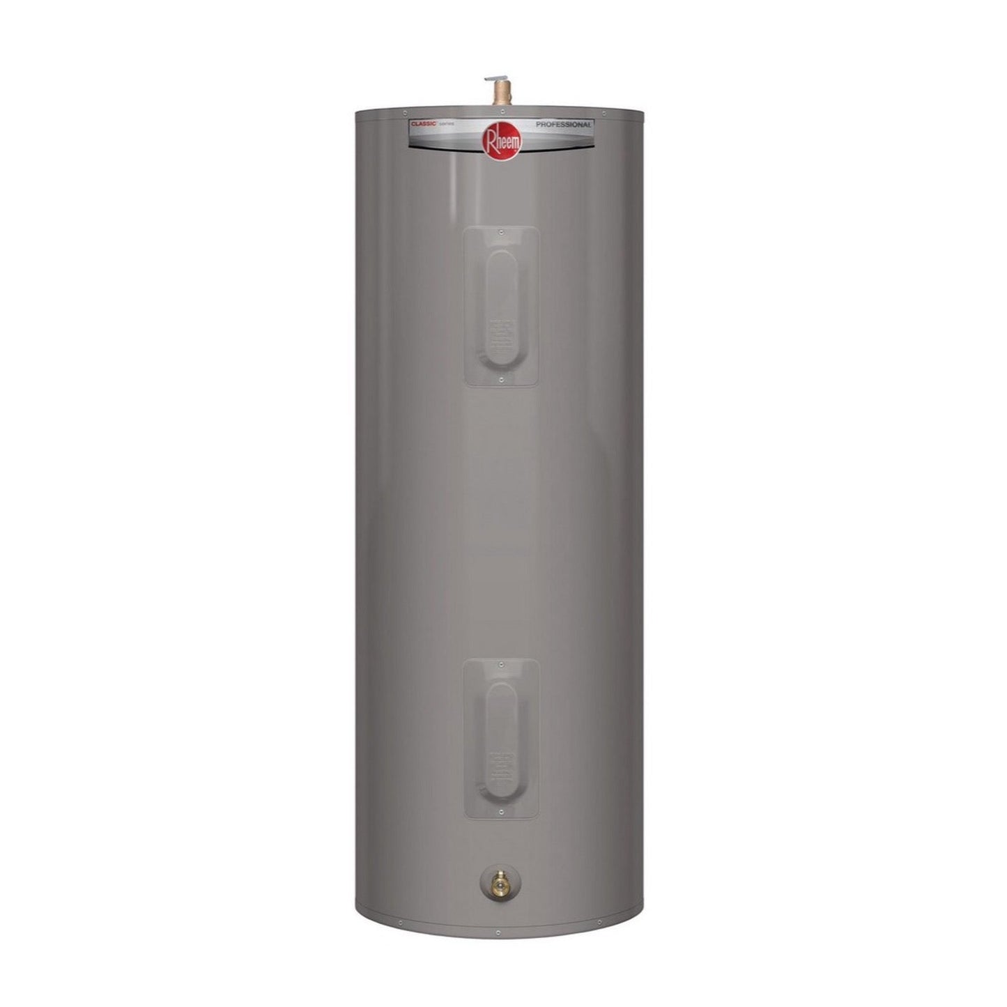 Rheem PROE50 T2 RH95 water heater shown centered on a square white background