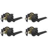 Freedom Matte Black Bed and Bath Door Lever (4-Pack)