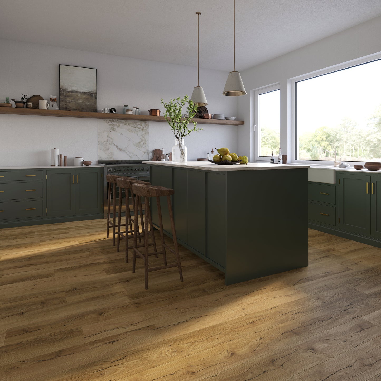 Lucida USA MaxCore Pioneer Oak 7-3/32-in Wide x 5-1/2-mm Thick Waterproof Interlocking Luxury Vinyl Plank Flooring (24.5-sq ft)