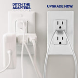 Leviton 30-Watt (6A) Dual USB Type-C Power Delivery In-Wall Charger with 15A 125V Tamper-Resistant Outlet, White (Model T5635-W)