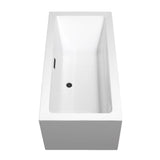 Melody 59.5 in. Acrylic Flatbottom Bathtub in White with Matte Black Trim - Super Arbor