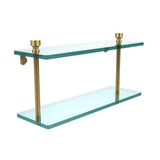 Foxtrot 16 in. L x 8 in. H x 5 in. W 2-Tier Clear Glass Bathroom Shelf in Antique Bronze - Super Arbor