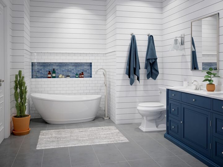 Johanna 59 in. x 30 in. Acrylic Flatbottom Freestanding Soaking Bathtub in White