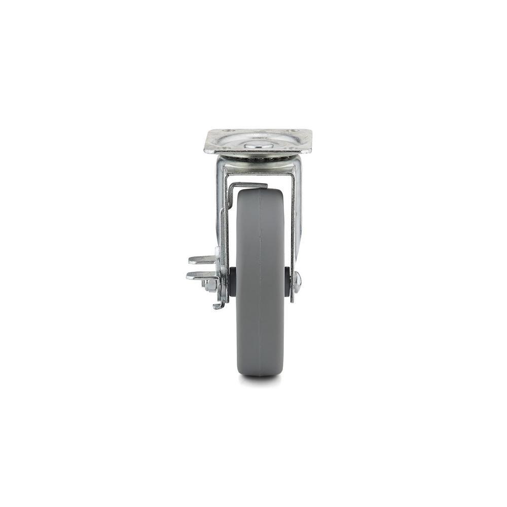 5 in. Gray Swivel with Brake plate Caster, 297.7 lb. Load Rating - Super Arbor