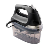 6-Speed Black Hand Mixer with Snap-On Case