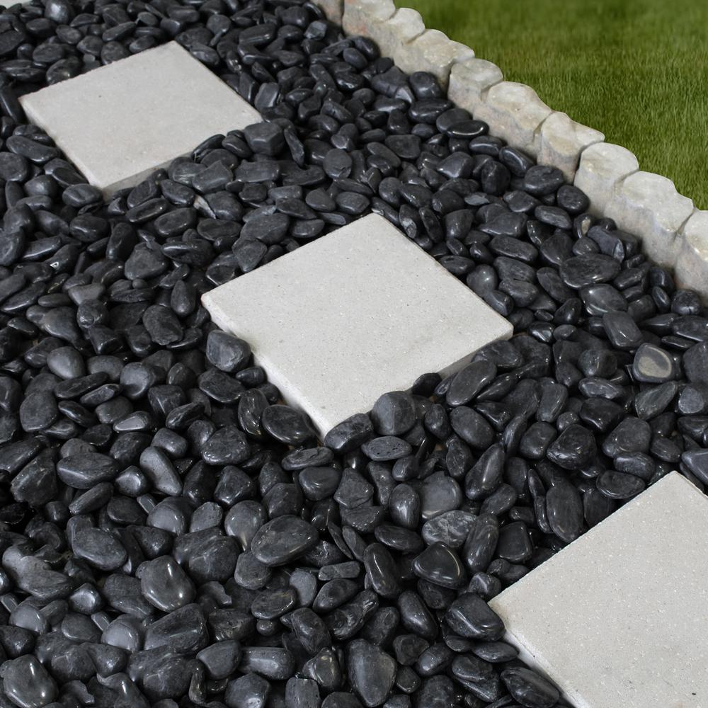 Rain Forest 2 in. to 3 in., 20 lb. Large Black Super Polished Pebbles