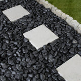 Rain Forest 0.4 cu. ft. 2 in. to 3 in., 30 lbs. Black Super Polished Pebbles - Super Arbor