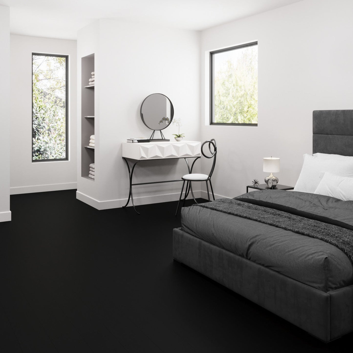 Lucida USA MaxCore Piano Black 7-3/32-in Wide x 5-1/2-mm Thick Waterproof Interlocking Luxury Vinyl Plank Flooring (24.5-sq ft)