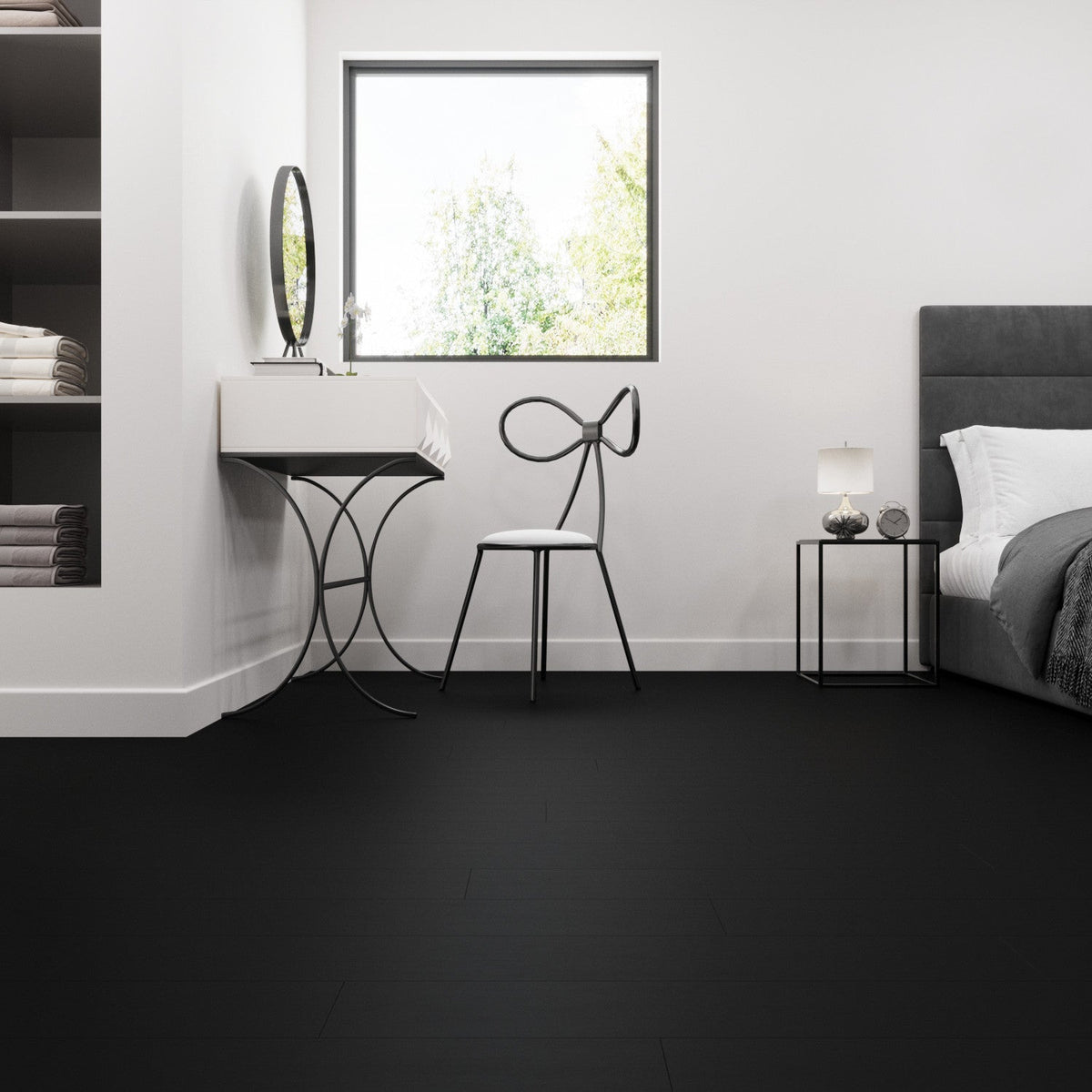 Lucida USA (Sample) MaxCore ULTRA Piano Black Vinyl Plank, 7.31 in x 48 in