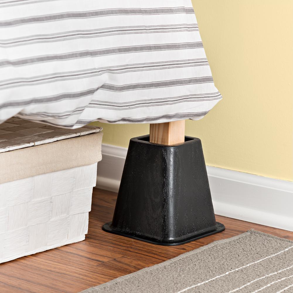 Black Plastic Bed Risers(Set of 4) - Super Arbor