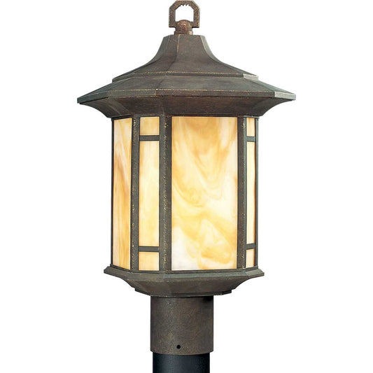 Progress Lighting Arts and Crafts Collection Weathered Bronze 1-Light Outdoor Post Lantern