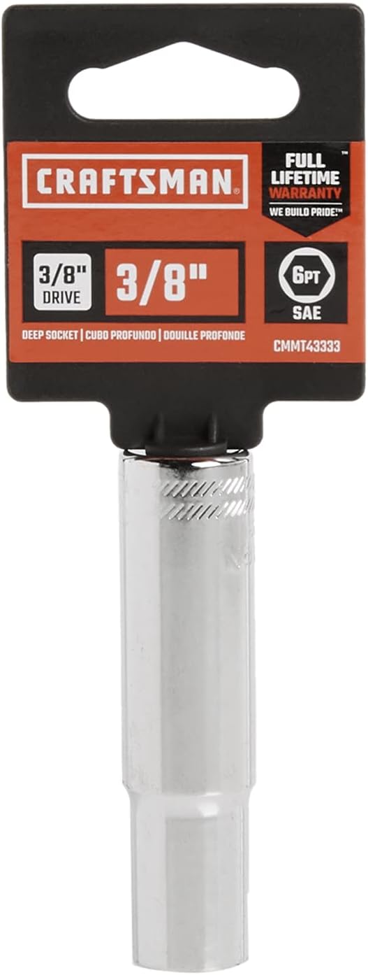 Craftsman 3/8 in. Drive SAE 3/8 in. 6-Point Deep Socket – Polished Chrome (CMMT43333)