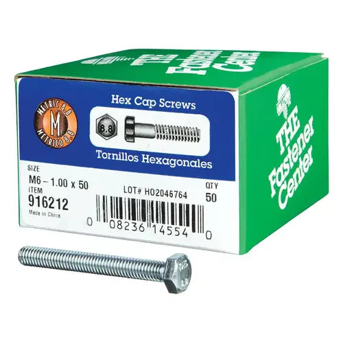 Hillman M6-1.00 mm x 50 mm Heat-Treated Steel Hex Head Cap Screws, 50-Pack
