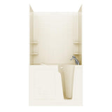 Rampart 3.9 ft. Walk-in Whirlpool and Air Bathtub with 4 in. Tile Easy Up Adhesive Wall Surround in White - Super Arbor