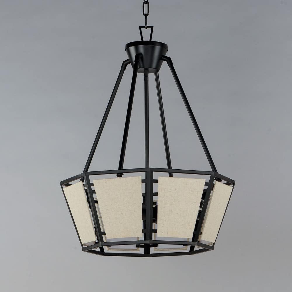 Maxim Lighting Montauk 4-Light Black Chandelier, 24"W x 21"H