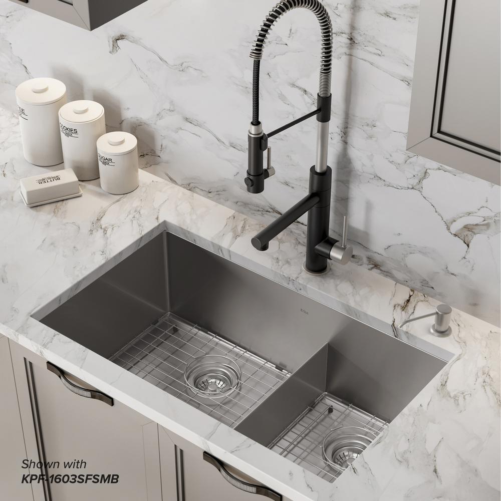 Standart PRO Undermount Stainless Steel 16-Gauge 32 in. 60/40 Double Bowl Kitchen Sink - Super Arbor