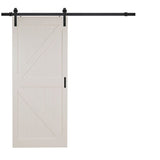 RELIABILT 42-in x 84-in White Primed K-frame Mdf Single Bypass Barn Door (Hardware Included)