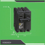 Square D Homeline 40-Amp 2-Pole Standard Trip Circuit Breaker
