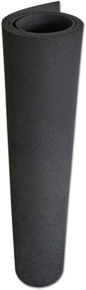Rubber-Cal "Recycled Flooring" Black Rubber Mat, 1/4 in. x 4 ft. x 4 ft.