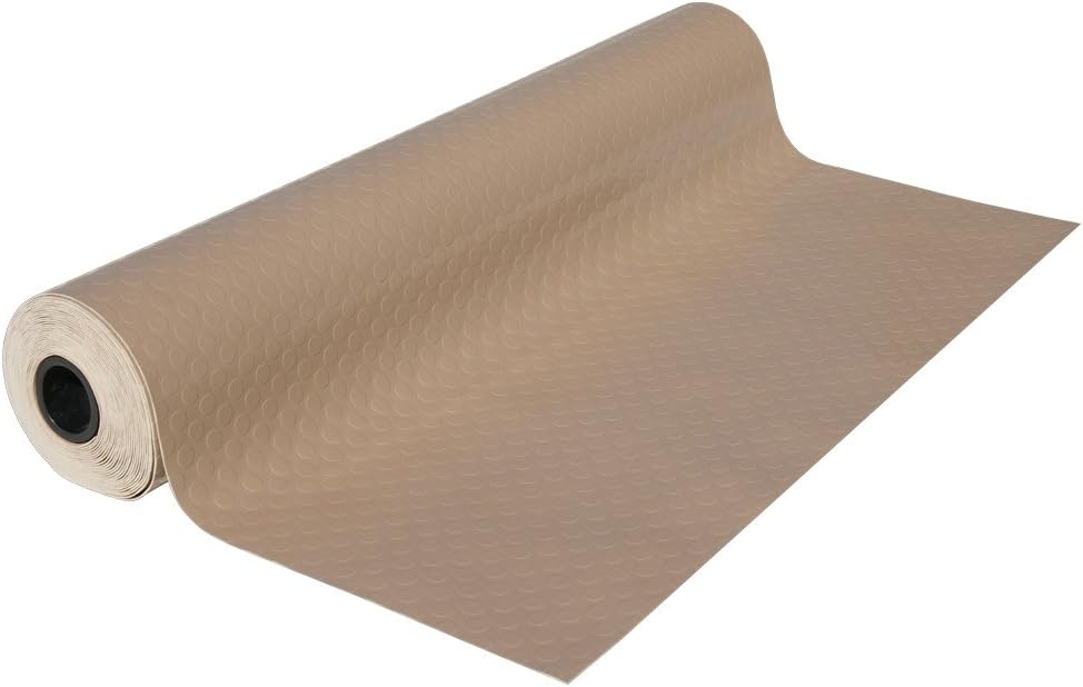 Rubber-Cal "Coin-Grip Metallic" 4 ft. x 20 ft. Silver Commercial PVC Flooring