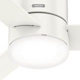 Hunter Low Profile LED 52-in Fresh White Indoor Flush Mount Ceiling Fan with Remote (5-Blade)