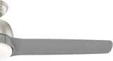 Hunter Advocate WiFi-Enabled DC Motor 54-in Matte Nickel Indoor Smart Ceiling Fan with Remote, Integrated LED Light (4-Blade)