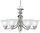 Maxim Lighting Malaga 5-Light Satin Nickel Chandelier, Marble Glass, 25 in.