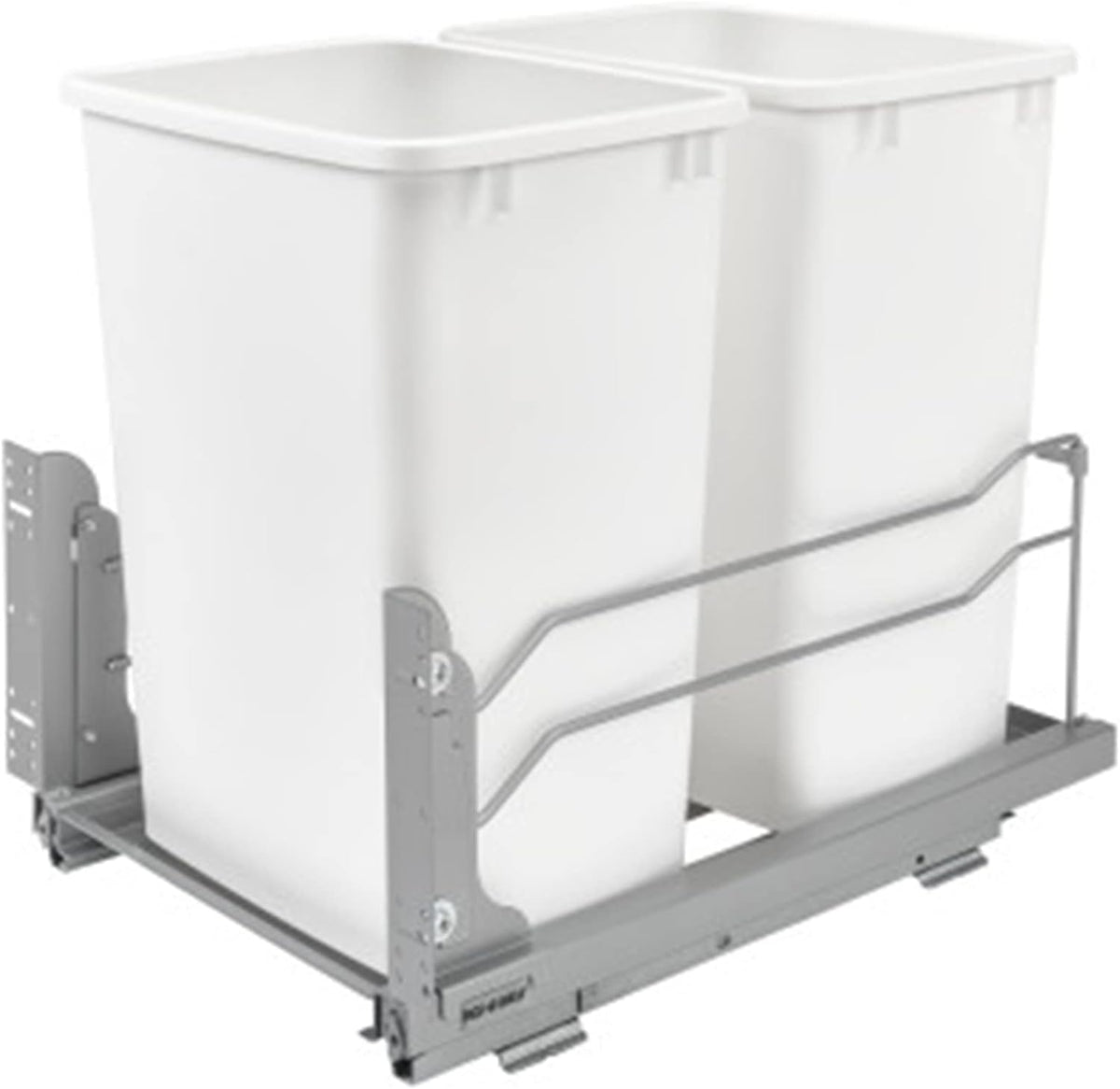 Rev-A-Shelf 35-Quart Double Plastic Soft-Close Pull-Out Trash Can, White