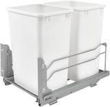 Rev-A-Shelf 35-Quart Double Plastic Soft-Close Pull-Out Trash Can, White