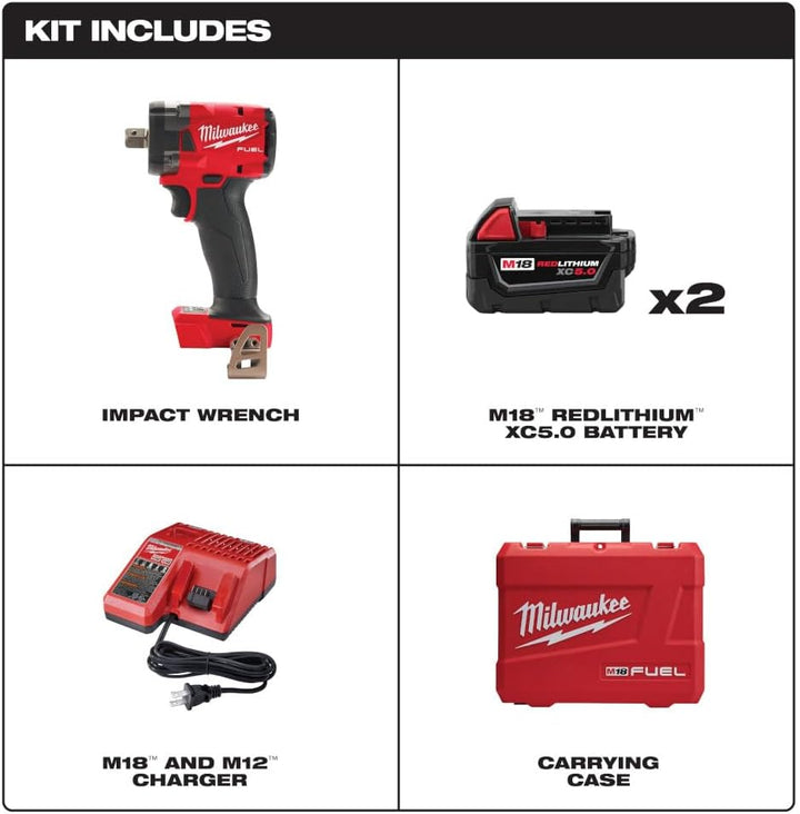 Milwaukee M18 FUEL Gen-3 18V Brushless Cordless 3/8 in. Compact Impact Wrench w/ Friction Ring, Tool-Only (2854-20)