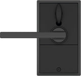 Schlage Century Matte Black Electronic Keyless Door Lock with Latitude Lever, FE695 CEN 622 LAT