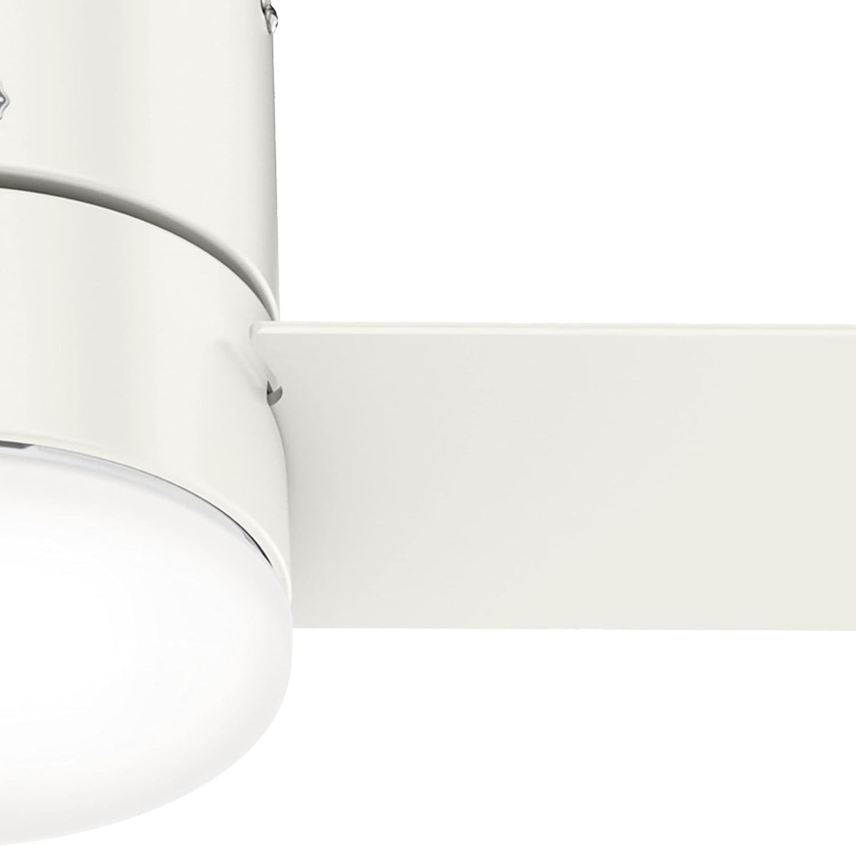 Hunter Low Profile LED 52-in Fresh White Indoor Flush Mount Ceiling Fan with Remote (5-Blade)