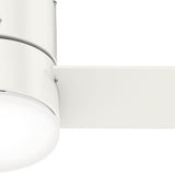 Hunter Low Profile LED 52-in Fresh White Indoor Flush Mount Ceiling Fan with Remote (5-Blade)