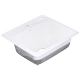 Mayfield Drop-In Cast Iron 25 in. 1-Hole Single Bowl Kitchen Sink in White - Super Arbor