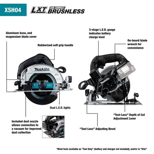 18-Volt 6-1/2 in. LXT Lithium-Ion Sub-Compact Brushless Cordless Circular Saw (Tool Only)