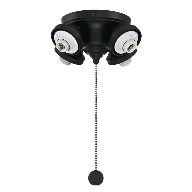 4-Light Black Ceiling Fan Fitter LED Light Kit