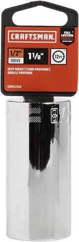 Craftsman 1-1/8 in. SAE 12-Point Deep Socket, 1/2 in. Drive (CMMT47533)
