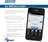 Schlage Camelot Aged Bronze Connect Smart Door Lock with Built-In Alarm and Accent Door Lever, Left-Hand