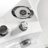 Miami with heater 53.14 in. Acrylic Center Drain Corner Alcove Whirlpool Bathtub in White - Super Arbor