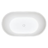 Collete 56.3 in. Solid Surface Flatbottom Freestanding Bathtub in White - Super Arbor