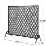 Ellias Modern Black Single Panel Iron Fire Screen - Super Arbor