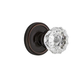 Classic Rosette 2-3/8 in. Backset Satin Nickel Privacy Bed/Bath Crystal Glass Door Knob - Super Arbor